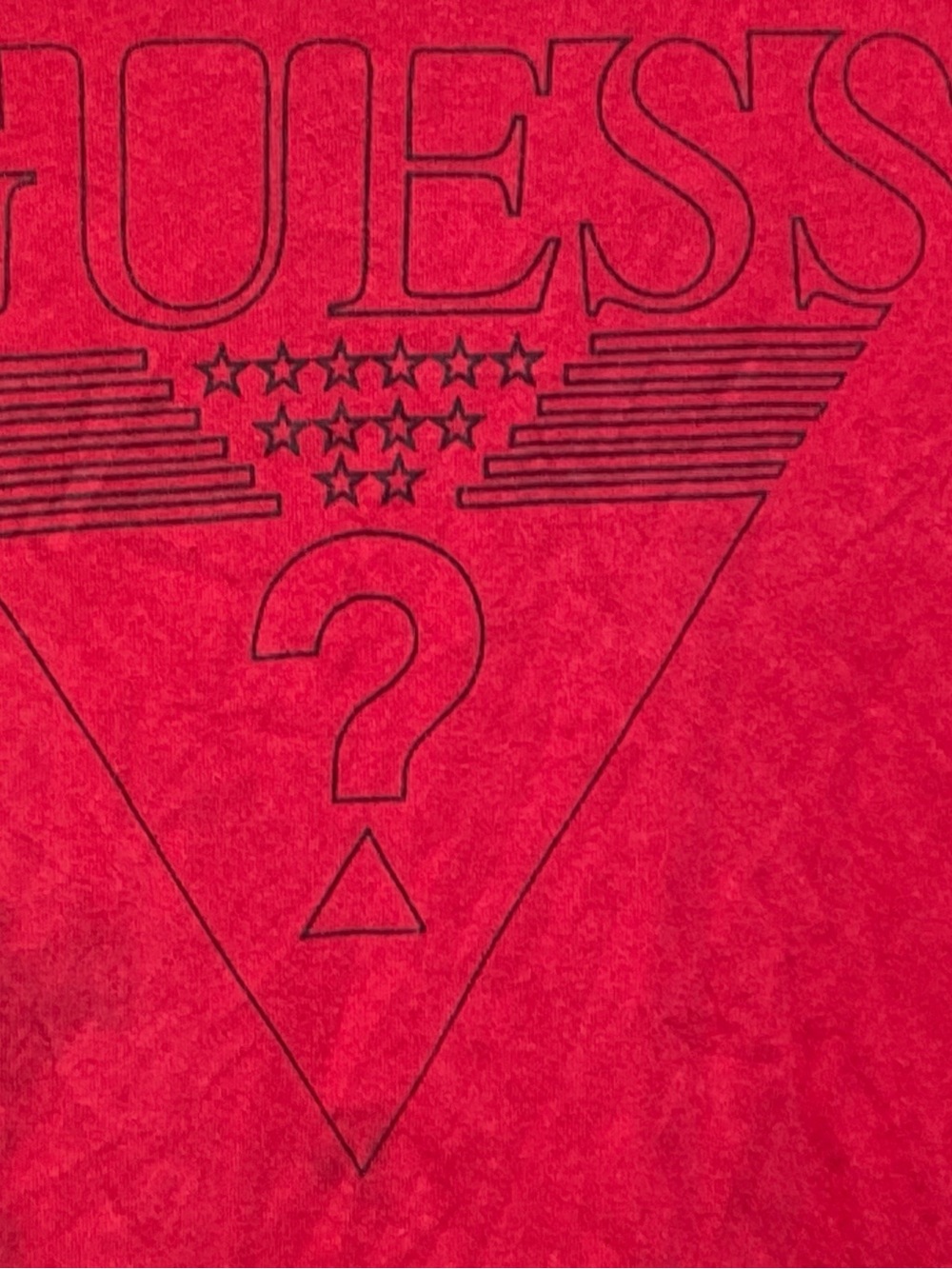 GUESS Red and Black Tie-Dye Logo Tee - Picture 3 of 5
